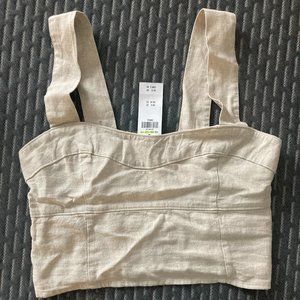 BRAND NWT Abercrombie Linen Blend Cropped Corset Top